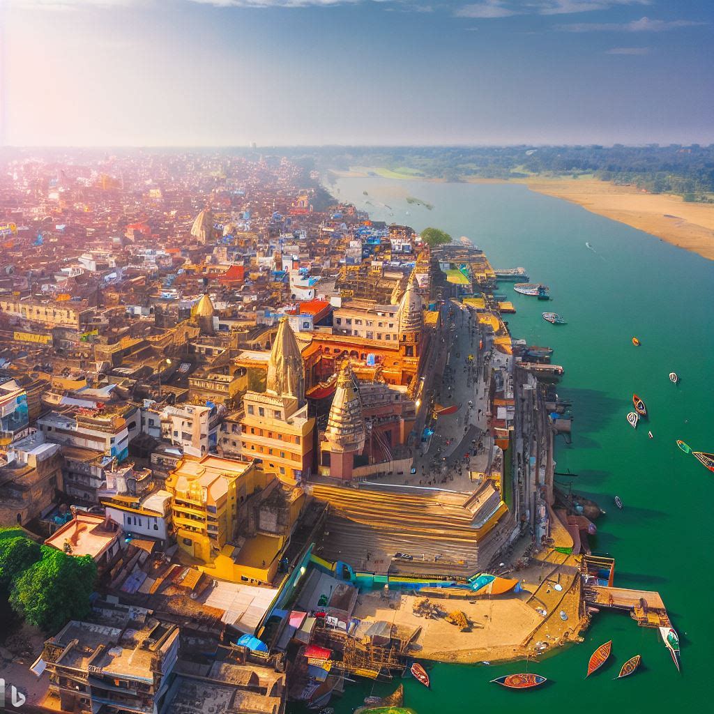 Drone View of Varanasi, India